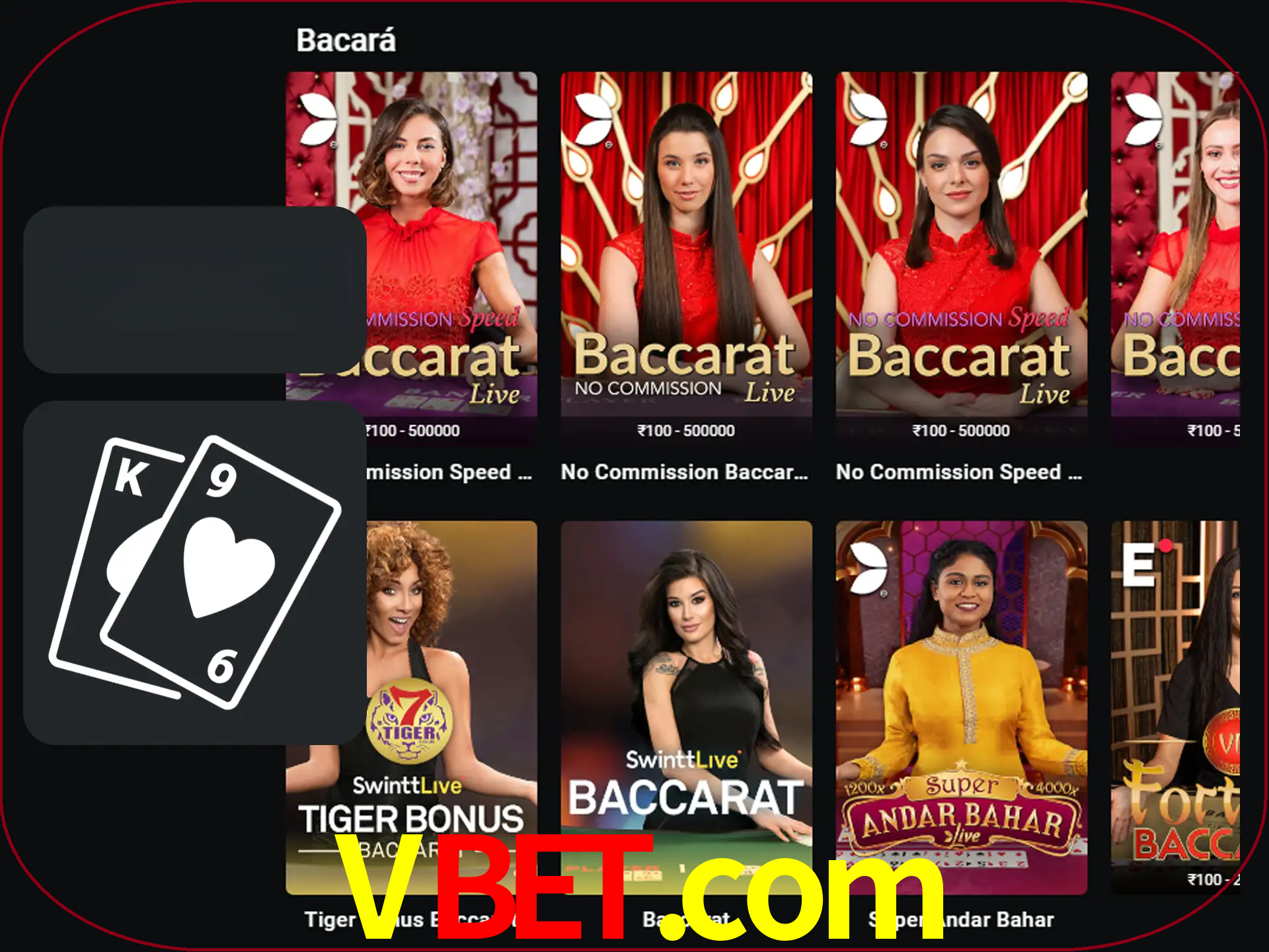 Ganhe muito dinheiro jogando jogos de bacará.